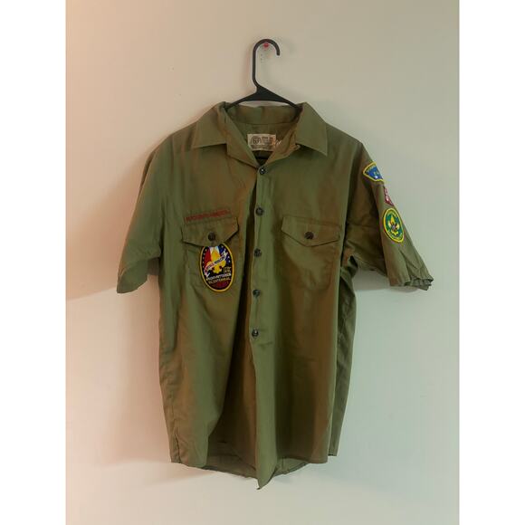 Boy Scouts of America Short Sleeve Uniform Shirt Olive Green BSA NO SIZE - Picture 1 of 5